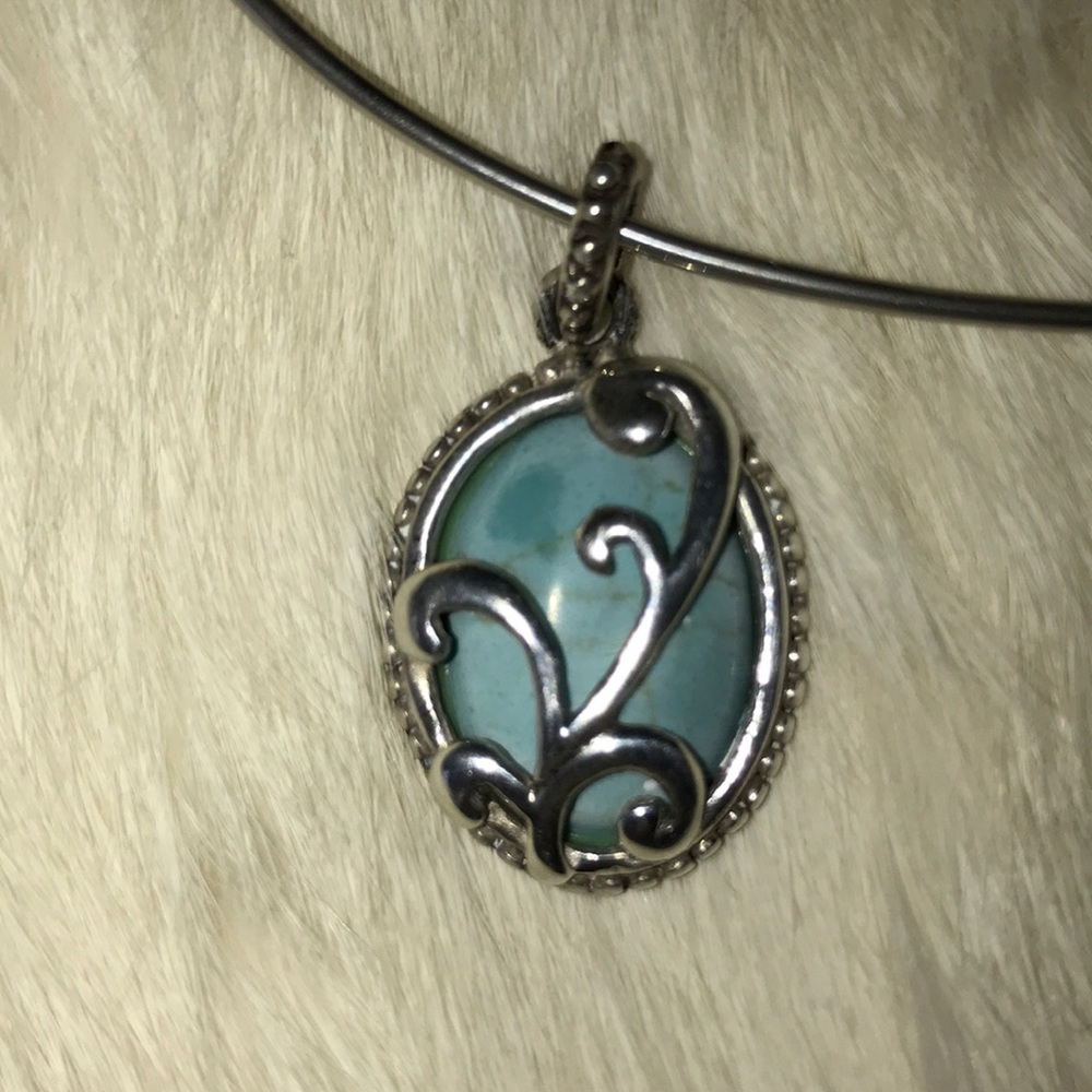 Sterling Silver and Turquoise Pendant Choker